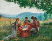 BERINGUIER EUGENE 1874-1949,Sewing Lessons in the Garden,Palais Dorotheum AT 2023-10-24