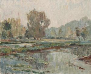 BERJOLE Charles 1884-1924,Paysage avec étang,Millon & Associés FR 2018-03-21