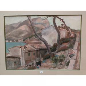 BERJOLE Charles 1884-1924,Paysage de Corse,Herbette FR 2017-06-11