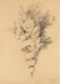 BERJON Antoine 1754-1843,Un bouquet de fleurs dans un ruban,Christie's GB 2004-12-15