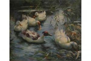 BERKEL B.J 1900-1900,Ducks in sedge grass,Brightwells GB 2015-11-04