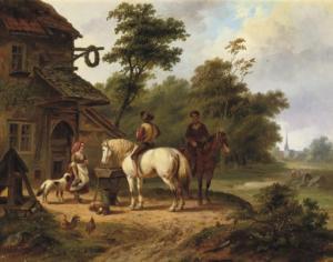 berkhout 1840,Arriving at the tavern,1841,Christie's GB 2008-02-26