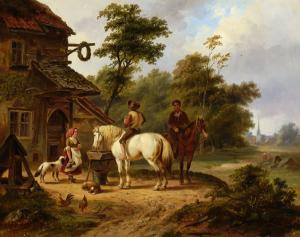berkhout 1840,Horsemen by atavern,Glerum NL 2008-06-16