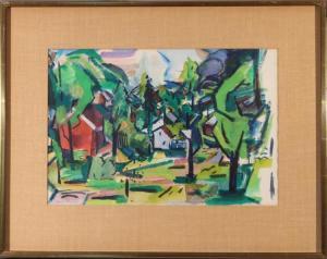 Berkman Aaron 1900-1991,Cape Cod Street,1912,Butterscotch Auction Gallery US 2017-07-16