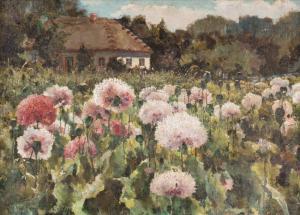 BERKOS Mihail Andrjejevits 1861-1919,Jardin fleuri en Ukraine,1896,Damien Leclere FR 2017-12-04
