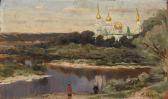 BERKOS Mihail Andrjejevits 1861-1919,View of the New Jerusalem Monastery,MacDougall's GB 2016-11-30