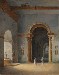 BERLOT Jean Baptiste 1775-1836,Church Interior,1825,Sotheby's GB 2023-05-24