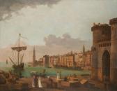 BERLOT Jean Baptiste 1775-1836,Vue portuaire italianisante,Horta BE 2016-01-18