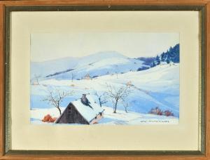 BERMEITINGER Henry 1892-1951,Winterliche Gebirgslandschaft,Allgauer DE 2017-07-05