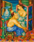 BERMUDEZ Cundo 1914-2008,Mujer peinando a su amante,1945,Sotheby's GB 2022-05-18