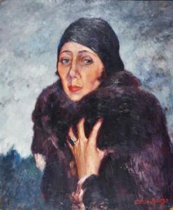 BERNALDO DE QUIROS Cesareo 1881-1968,RETRATO DE ZELMIRA PAZ,1931,Galeria Arroyo AR 2022-03-17