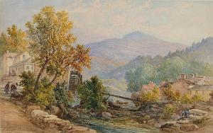 BERNARD george 1815-1890,A mountain landscape with water mill,1881,Mallams GB 2018-07-11