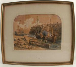 BERNARD george 1815-1890,Folkestone Harbour,1832,Serrell Philip GB 2021-07-22