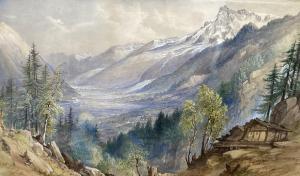 BERNARD george 1815-1890,Vale of Chamouni from the Colde Vosa,Gorringes GB 2021-05-24