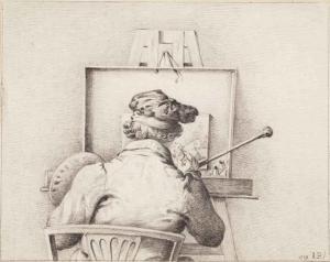 BERNARD Jean 1765-1833,A painter at his easel,1819,Christie's GB 2014-12-10