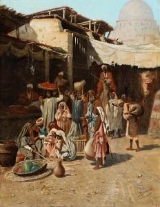 BERNARD L 1800-1800,Scenery from a North African market,Bruun Rasmussen DK 2023-01-09