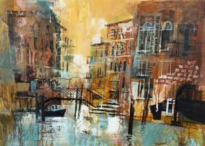 BERNARD MIKE 1957,abstract scene in Venice,Burstow and Hewett GB 2022-02-25