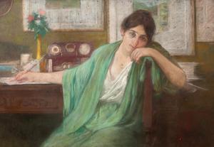 BERNARDELLI Henrique 1858-1936,Figura Feminia,Escritorio de Arte BR 2021-11-30