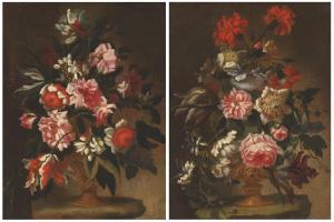 BERNASCONI Laura 1622-1675,Flowers in ornamental vases on a ledge,Christie's GB 2020-10-07