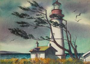BERNATH Sandor 1892-1984,Lighthouse,Cottone US 2022-11-02