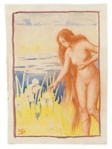 BERNATZIK Wilhelm 1853-1906,A female nude at a pond,1900,Palais Dorotheum AT 2018-10-02