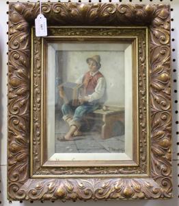 BERNEY J,Seated Boy Playing an Accordion,Tooveys Auction GB 2017-05-17