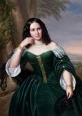 BERNHARDT Franz 1800-1860,Porträt einer sitzenden jungen
 Dame vor Landschaf,Neumeister 2003-09-24