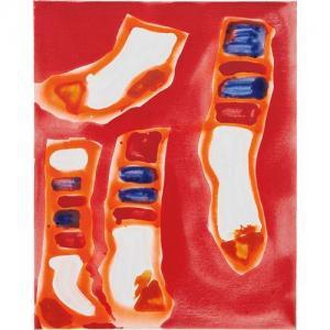 BERNHARDT KATHERINE 1975,4 Socks on Red,2014,Phillips, De Pury & Luxembourg US 2017-02-28