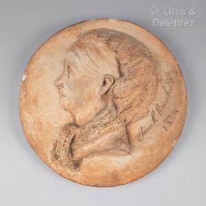 BERNHARDT Sarah 1844-1923,Portrait présumé de Mme Guérard de profil,1874,Gros-Delettrez 2023-01-24