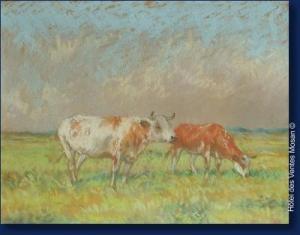 BERNIER Georges, Geo 1862-1918,Deux vaches au pré,Hotel Des Ventes Mosan BE 2009-12-09