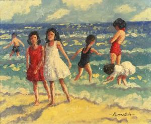 BERNSTEIN,Beach scene with children,Eastbourne GB 2020-07-01