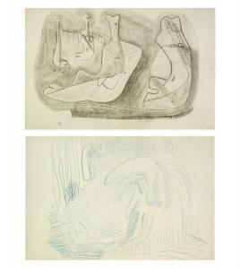 BERRIDGE Arthur 1902-1957,Two figure drawings,1950,David Lay GB 2023-10-26