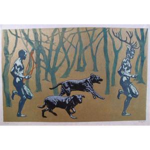 BERRY Allison,Actaeon pursued by Dogs from the Women's Portfolio,1990,Ro Gallery US 2011-12-13