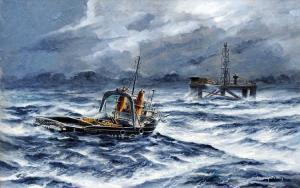 BERRY HARRY 1905-1994,Approaching The Rig,Rowley Fine Art Auctioneers GB 2015-06-03
