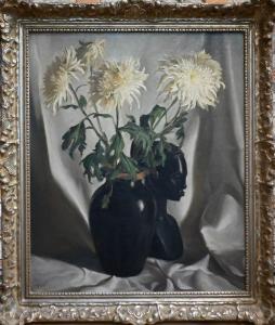 BERRY John,Still life study with vase of white dahlias and eb,1948,Andrew Smith and Son 2022-03-22