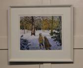 BERRY June 1924,figures walking in snow covered woodland, 'Snowy Day',Henry Adams GB 2022-03-17