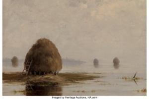 BERRY Nathaniel L. 1859-1929,Salt Hay Marshes,1885,Heritage US 2021-11-11