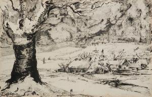 BERSIER Jean Eugene 1895-1978,Franche Comté en hiver,Art Richelieu FR 2024-04-16