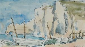 BERSIER Jean Eugene 1895-1978,Les falaises d'Etretat,1969,Art Richelieu FR 2024-04-16