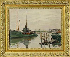 BERSON Adolphe 1879-1971,Islais Creek Drawbridge, San Francisco,Clars Auction Gallery US 2015-03-21