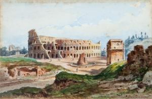 BERTACCINI Antonio 1823-1906,The View of the Colosseum in Rome,Mealy's IE 2017-05-30