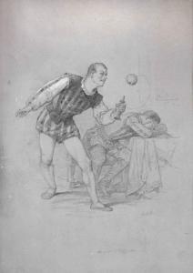 BERTALL 1820-1882,Le joueur de bilboquet,Dogny Auction CH 2014-03-18