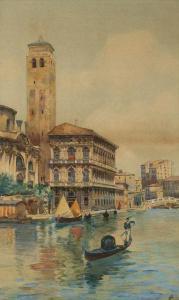 BERTANY 1800-1900,Venetian Canal Scene,Gray's Auctioneers US 2012-10-31