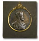 BERTAULT CH,Portrait medallion of Nicholas II, Berto Foundry, ,1897,Sotheby's GB 2015-10-14