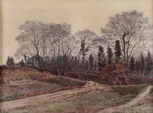 BERTEAULT Jules Louis,Field work by the forest\`s edge,1908,Hargesheimer Kunstauktionen 2021-03-13
