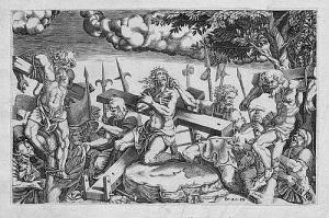 BERTELLI Ferdinando 1558,Christus wird ans Kreuz geschlagen,Galerie Bassenge DE 2015-11-26