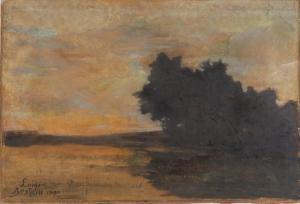 BERTELLI Luigi 1833-1916,Paesaggio al tramonto,1900,Gregory's IT 2023-04-27