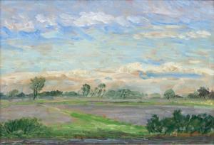 BERTELSMANN Walter 1877-1963,Flood at River Hamme,Stahl DE 2020-09-26