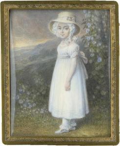 BERTH C 1800-1800,Bildnis eines kleinen Mädchens mit Strohhut,Galerie Bassenge DE 2019-11-28