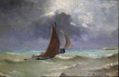 BERTHELEMY Pierre Émile 1818-1890,Barque de pêcheur en mer,Bayeux Encheres FR 2023-12-10